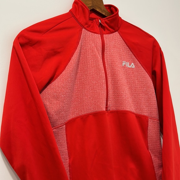 FILA 90s Style Red Half Zip Sport Jacket with Thumb Holes - Picture 6 of 7